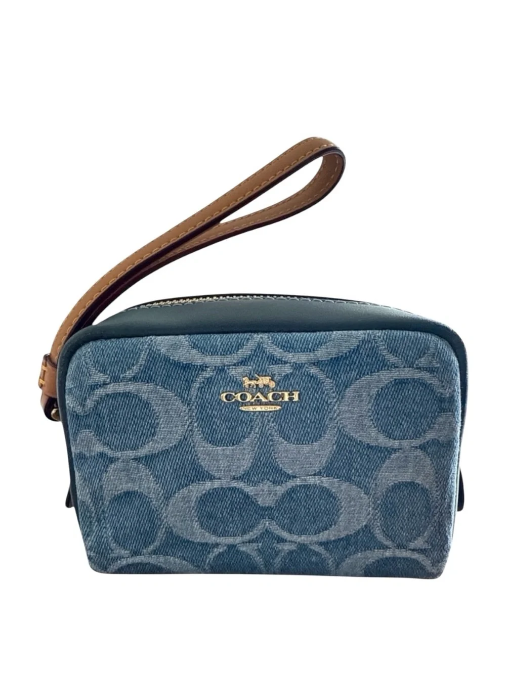 Coach | Bags | Coach Pouch Wristlet Signature Denim | Poshmark